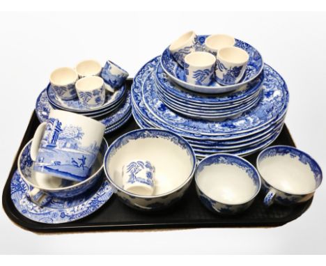 A collection of Copeland Spode Italian blue and white tea and dinner wares.