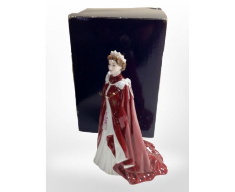 A Royal Worcester figure: 'The Queen's 80th Birthday 2006', boxed.