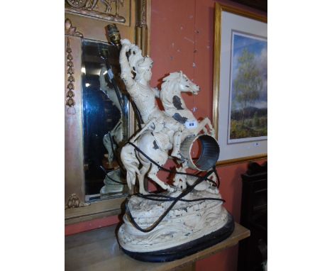 Metal Figural Lamp of a Knight on Horseback €100-140