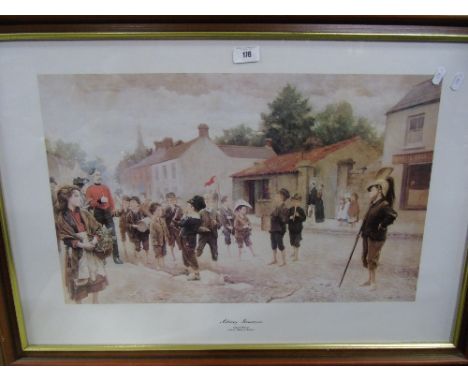A Colour Print after Richard Moynan. 'Military Manouvers' After the original hanging in the National Gallery of Ireland. Tota