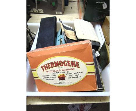 A Box Lot to include a 'Workzone' digital caliber, a 'Singer' button holder etc. 