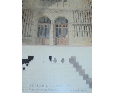 An Architectural Coloured Print, depicting and titled 'Design for the Entrance to the National History Museum, London'. €20-4