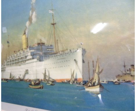 After Norman Wilkinson A Pair of Coloured Sailing Prints.