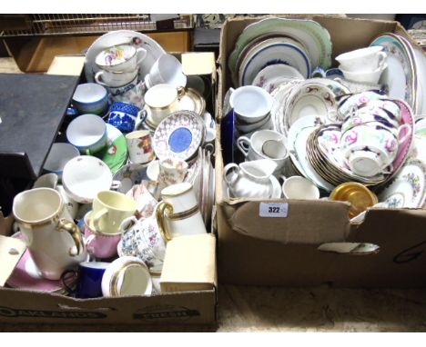 Two Boxes of 19th Century & Later Tea Cups, Coffee Cans, Saucers & Plates (2 boxes). €40-60