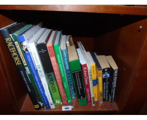 A Shelf of Equestrian Interest Books.