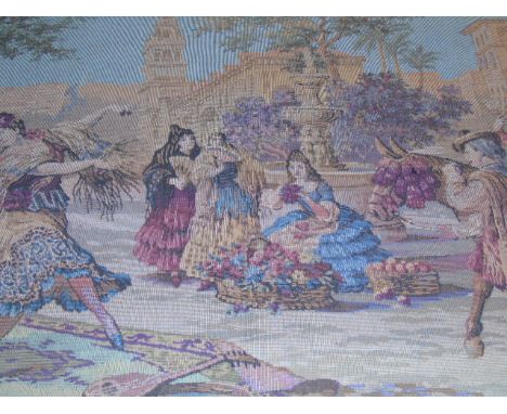 A Gilt Framed Tapestry - Continental Festival Scene. €60-80