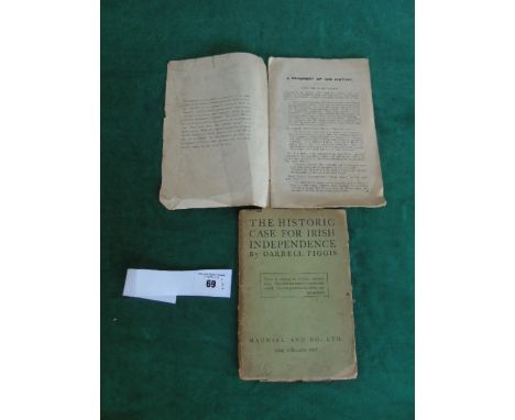 1916: 'A Fragment of 1916 History' Pamphlet. Letterpress, bound with original printed wrappers, 31 pp. SCARCE. 20 by 13cm., 8