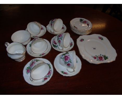 Proceeds to Alzheimers Society of Ireland:  A Bone China Arklow Tea Set for Six, decorated with rose and complete with six cu