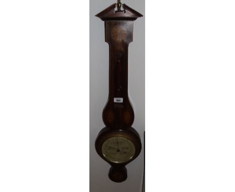 Shortt & Mason, London, Inlaid Mahogany Banjo Barometer/Thermometer (a/f). €50-80