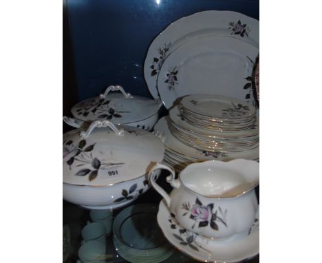 A Royal Albert 'Queen's Messenger' Pattern Part Dinner & Tea Service comprising two tureens and covers, two meat platters, si