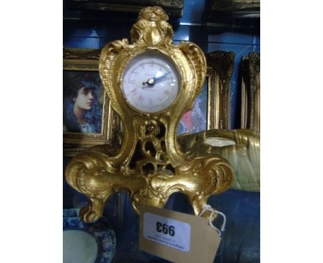 A Gilt Framed Mantel Clock in the French Style, (battery).