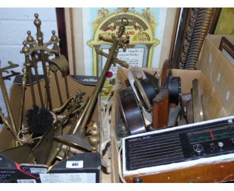 A Collection of Items to include clocks, clock parts & fire tools. 