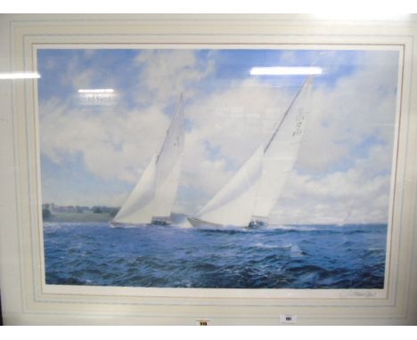A Large Yachting Print After Steven Dews, signed in pencil by the artist. 56 x 78cm. €50-80