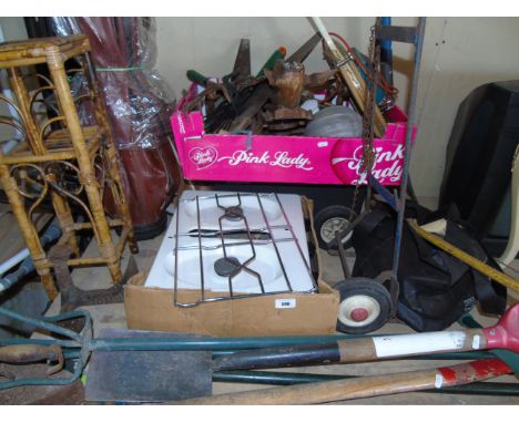 A Camping Stove, A Quantity of Gardening Tools, a Case of Pipe Accessories, Golf Bags and Clubs, Tools, etc. €60-80