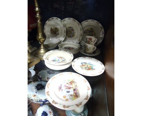 A Quantity Boxed Royal Doulton Bunnykins, comprising of two porridge bowls, two cereal bowls, three plates, two smaller side 