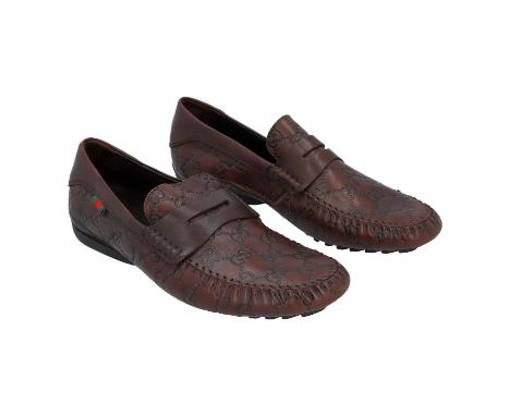 GUCCI Loafer, Gr. 41. Rotbraunes Modell mit Guccissima Prägung. Staubbeutel anbei. Sehr guter Zustand.| GUCCI loafer, size 41