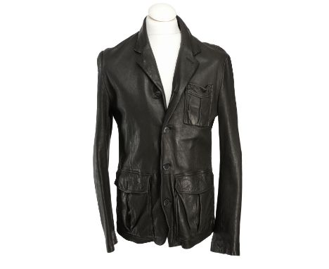 JOHAN BY J.Lindeberg Lederblazer, Gr. XL. NP. ca.: 400,-€. 100% Lammnappa Leder in Schwarz. Klassisches Design mit Reverskrag