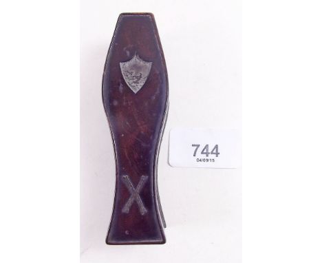 A 19th century novelty treen snuff box in the form of a coffin 