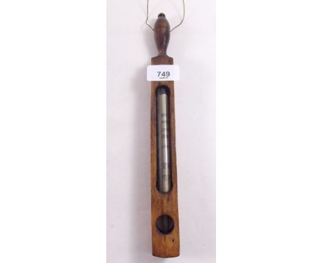 A 19th century wooden cased bath thermometer, Dr Forbes specifications 