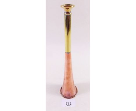 A copper and brass hunting horn 