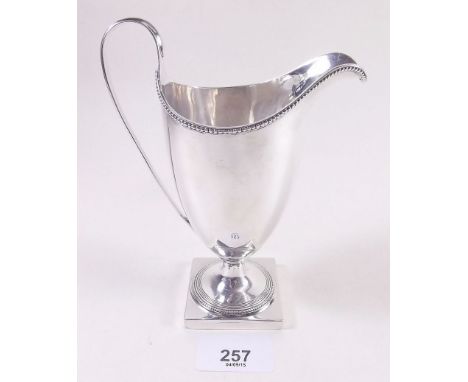 A helmet form Georgian silver cream jug, London 1795, 4oz