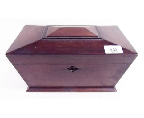 A Regency mahogany sarcopaghus tea caddy 