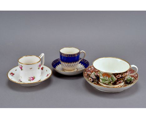 A large collection of 19th century Royal Crown Derby cabinet ware, including cups and saucers, tea bowls and saucers, and cof