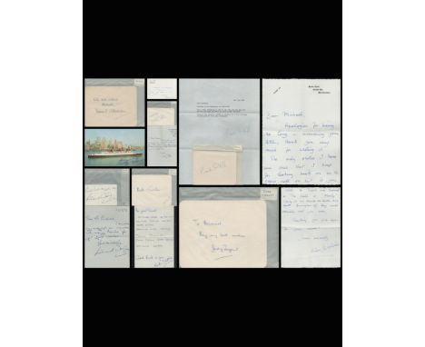 Political and Entertainment Collection of 9 Autographs. Includes Frank Tarloff, Dick Taylor, Judy Tegart, Bob Thirtle, Captai