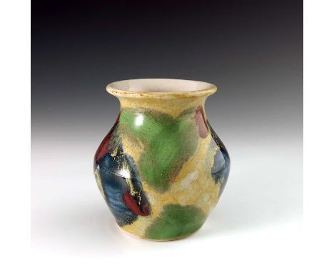 Janice Tchalenko (1942-2018), a studio pottery reduced stoneware vase, London, circa 1985, thrown ovoid form with everted rim