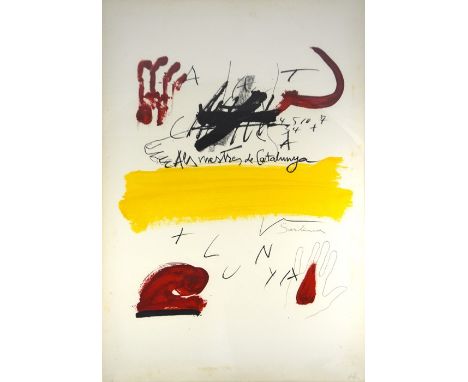 † Antoni Tapies (1923-2012), Als Mestres de Catalunya, No.5 (Galfetti 492), lithograph, 1974, signed and numbered PA, limited
