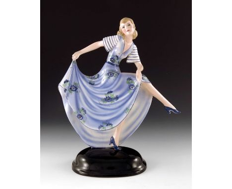 Stefan Dakon for Goldscheider 'Madeleine', model 6704, designed circa 1933, impressed signature to base, stamped marks and im