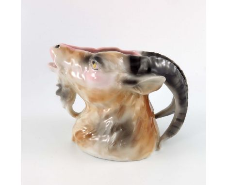 A Royal Bayreuth porcelain novelty creamer jug, in the form of a Mountain Goat, 9.5cm high