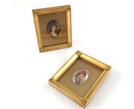 Leslie Johnson for Royal Doulton, two painted portrait plaques, of a French Revolutionary and an Aristocrat, signed, 6cm x 4.