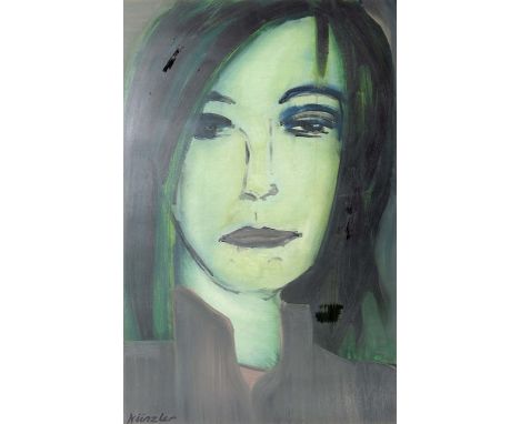 Jean-Pierre Kunzler (20th century), Portrait of a Young Woman, oil on canvas board, signed, 72cm x 47cm, framed