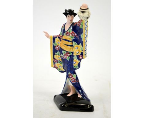Josef Lorenzl for Goldscheider, figure of an Oriental woman holding a lamp, circa 1927, model 6671, variation of model 6006, 