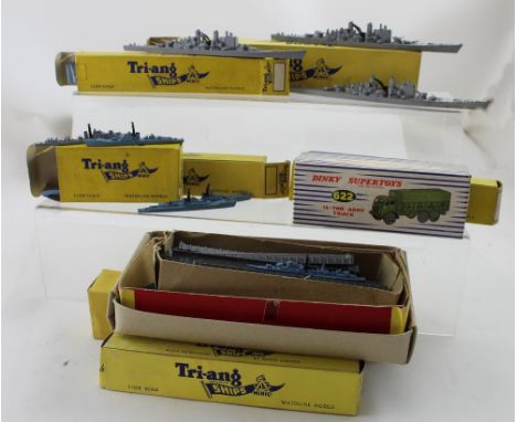 A quantity of Tri-and Ships Minic Waterline model boxes containing mostly non-related models, to include dockyard buildings, 