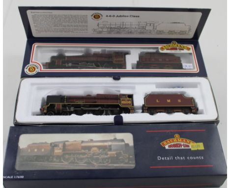 Three Bachmann locomotives, P/Boiler Scot 6155 'The Lancer' LMD Crimson 3500 GAL Tender, P/Boiler Scot 6106 'Gordon Highlande