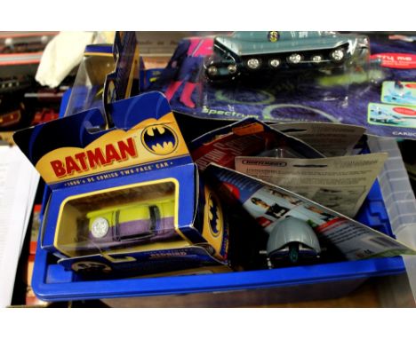 A quantity of boxed Corgi DC vehicle to include Batman in his Batmobile, various Batmobile various colours to include Redbird