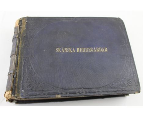 Richardt, F R &amp; Ljunggren, G; 'Skanska Herregardar', featuring numerous tinted lithograph architectural illustration, Lun