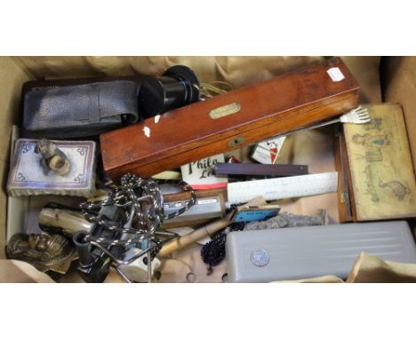 A mahogany-cased set of seven 'Allott Jones &amp; Co Ltd Liverpool' 12-inch rulers, various cased ophthalmic instruments, a s