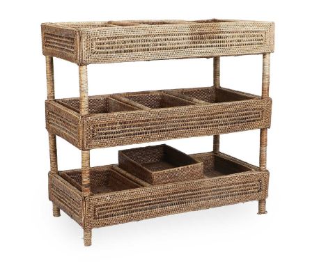 A 20th Century Three-Tier Stand, each stand with three individual removeable baskets,103cm by 50cm by 97cm, together with a s