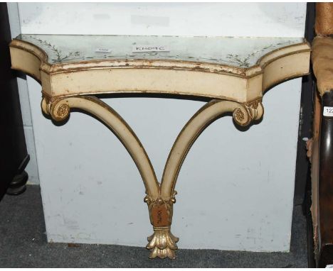 A French 19th Century Style Painted and Mirrored Console Table, 76cm by 24cm by 68cm