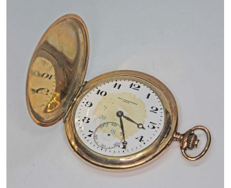 A Tissot gold palted full hunter pocket watch. 