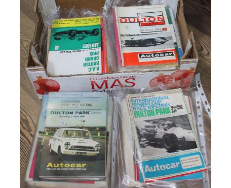 A collection of vintage racing programmes, ranging from 1960' onwards to include Oulton Park "Gold Cup" Formula 2, Aintree In