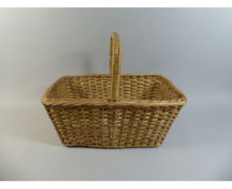 A Vintage Wicker Shopping Basket, 44cm Long 