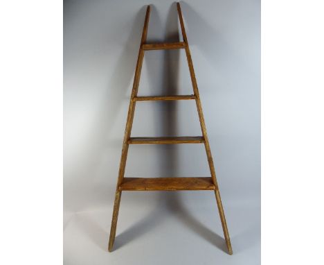 A Vintage Four Step Library Ladder, 115cm Long  