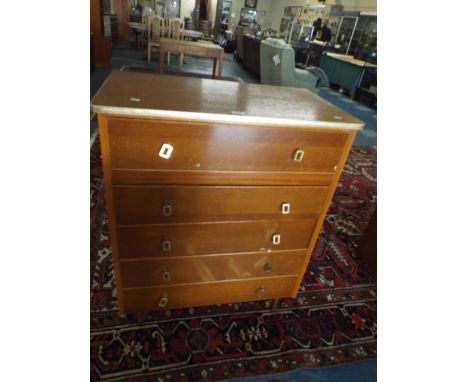 A Vintage Bedroom Chest of Five Long Drawers