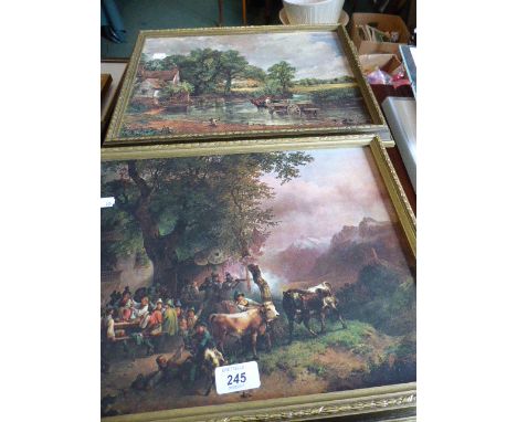 A Collection of Four Gilt Framed Constable Prints