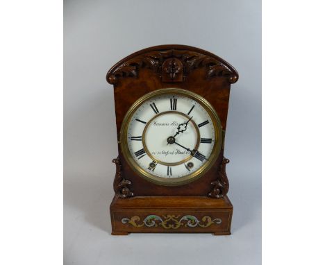 A Good 19th Century Cuckoo Bracket Clock by Camerer Kuss and Co. in Burr Walnut Case with Brass and White Metal Inlay to Base