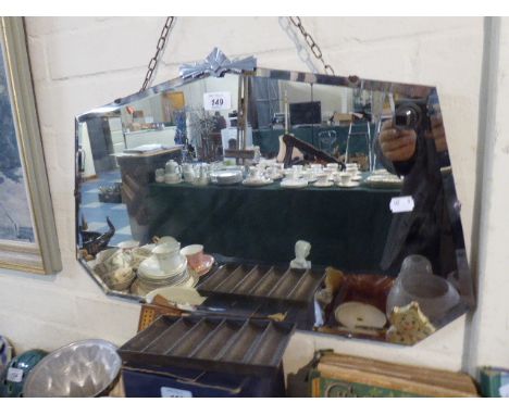 A Vintage Bevel Edged Wall Mirror 